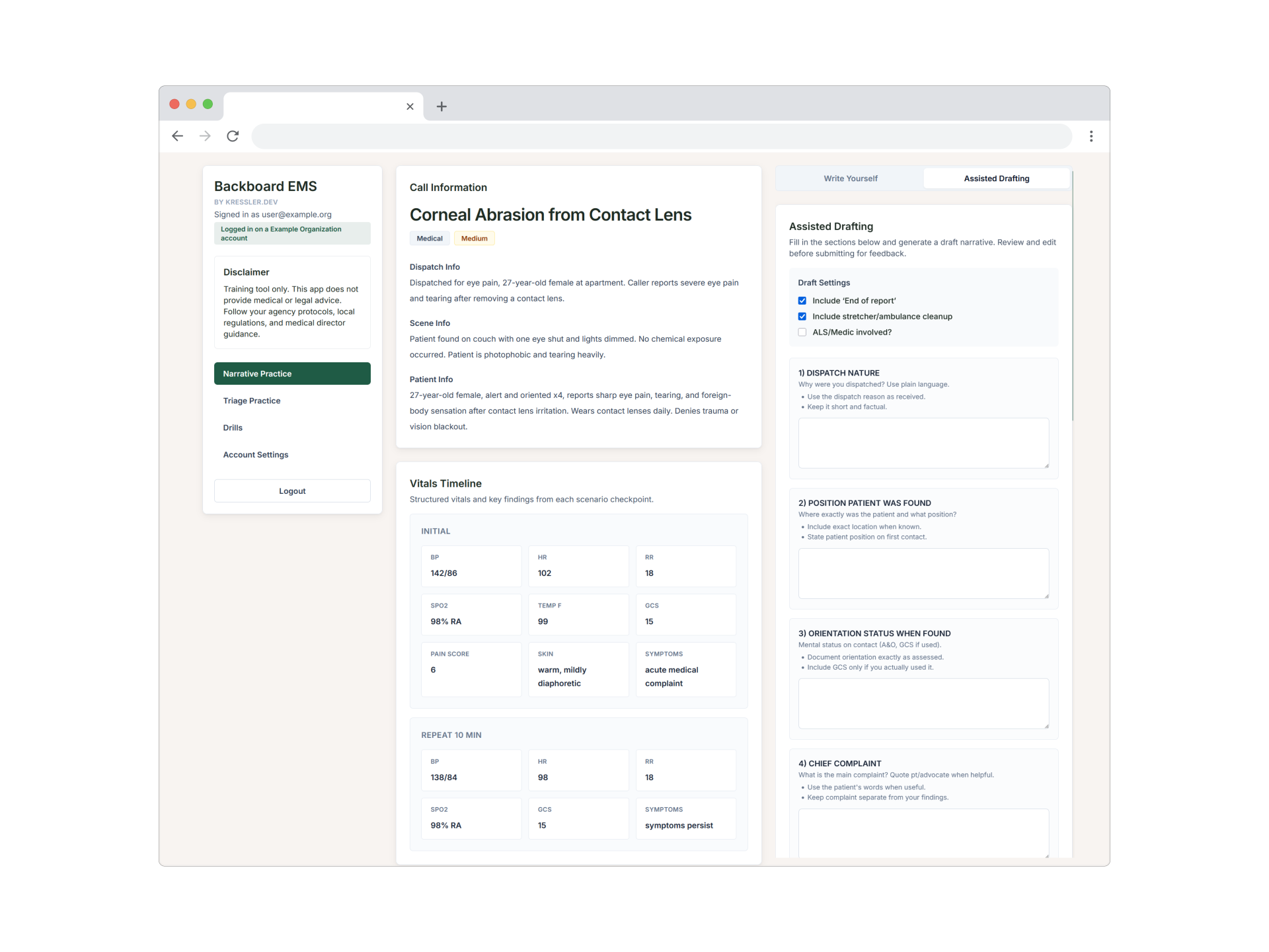 Backboard EMS assisted drafting feature